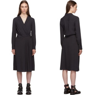 Rag & Bone Dean Black Wrap Dress Womens Size S