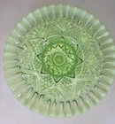 Vintage Hazel Atlas Green Uranium Glass Bowl Diamond Arches Depression 9"