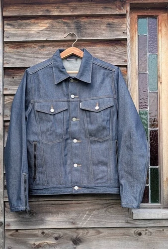 HebTroCo Lucky13 Selvedge Denim Jacket | Medium | Made in Britain - product listing photo