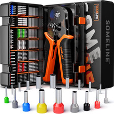 Ferrule Crimping Tool Kit, Self-Adjusting Pliers for Wire Ferrules AWG 24-8, w