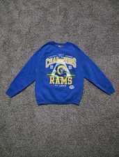 Vintage Saint Louis Rams Sweatshirt Size M Pro Player 1999 NFC Champs Super Bowl