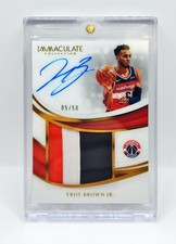 Troy Brown Jr. 2018-19 Panini Immaculate RC RPA Premium Jumbo Patch Auto 05/50