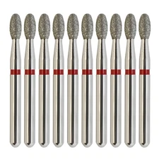 Multi-Use Red Football Diamonds Dental Friction Grip Burs  FG 379/018F Fine Grit