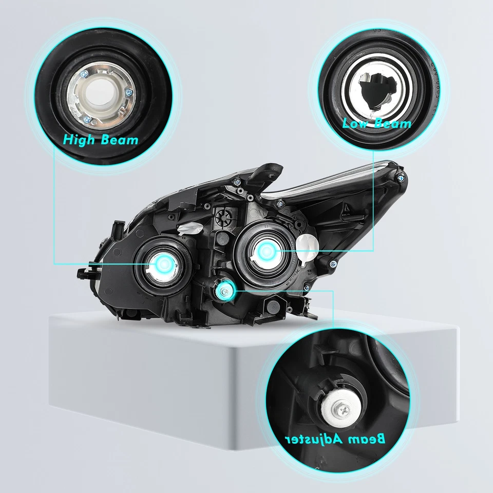 For 2012-2015 Toyota Prius Headlights Headlamps Halogen RH Lamps Passenger Side - Image 3 of 4