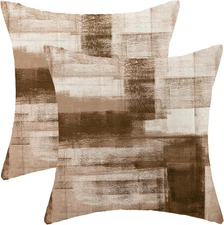 Boho Pillow Covers 18x18 Pack of 2 Brown Art Painting Decorative Throw Pillow Co