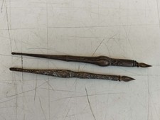 ANTICA XIX sec COPPIA PENNINI DA CALAMAIO IN ARGENTO TITOLO 800 LIBERTY Leggi