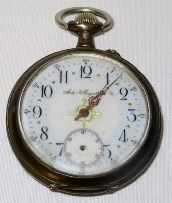 REMONTOIR Large 61.6 mm Case SWISS MADE POCKET WATCH  800 SILVER LIGNE DROITE