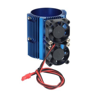 Dual Fan Cooling Radiator For E-REVO 41-43mm Engine 1/10 SUMMIT Motor Heatsink b
