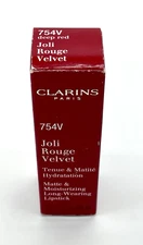 Clarins Joli Rouge Velvet Lipstick 754V Deep Red Full Size New in Box