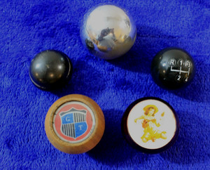 Lot of 5 Gear Shidt Knob Handle Accessories Wood Chrome Pinup 4 Speed GT