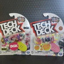 Lot Of 2 New Tech Deck  NEON INVASION SERIES DGK AND SANTA CRUZ (: