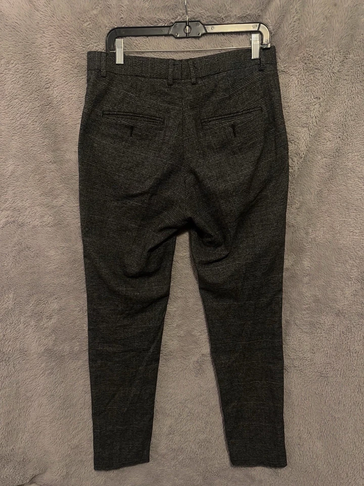 H&M Dress Pants Mens 31 x 30 Skinny Fit Gray Plaid Academia Work Preppy Office - Image 4 of 4
