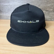Exhale Hat Cap Snap Back Black Trucker Adjustable