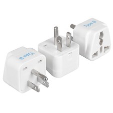 Ceptics USA, Canada Travel Plug Adapter Type B - 3 Pack GP-5-3PK