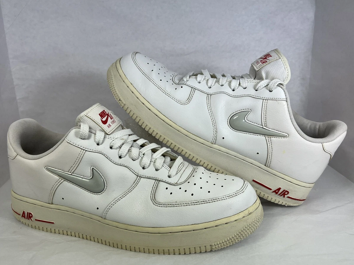 Nike Air Force 1 Low Jewel White Grey Red Trainers CT3438 100 Men s Size 11