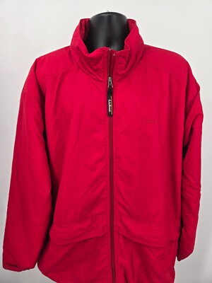 LL Bean Men Jacket Coat XL Red Long Sleeve  Outdoor Snow Thermal  Pocket Zipper