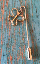 Vintage Gold Tone Butterfly Dangle Stick Pin Brooch Lapel Pin