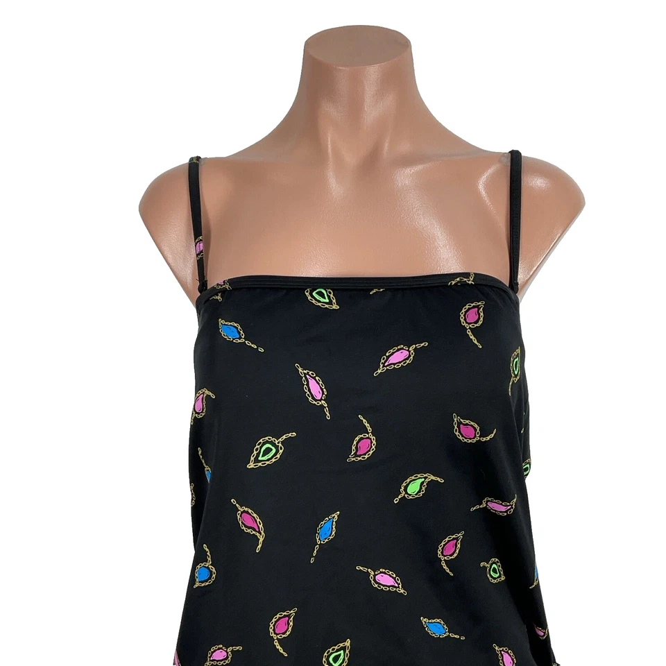 Gottex 2 pc Paisley Tankini Size 10 Black Gold Built in Bra NWOT Swimsuit - Image 4 of 4