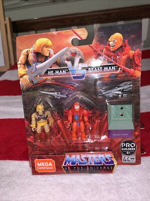 He-Man vs Beast Man Masters Of The Universe Figures Set Mega Construx New