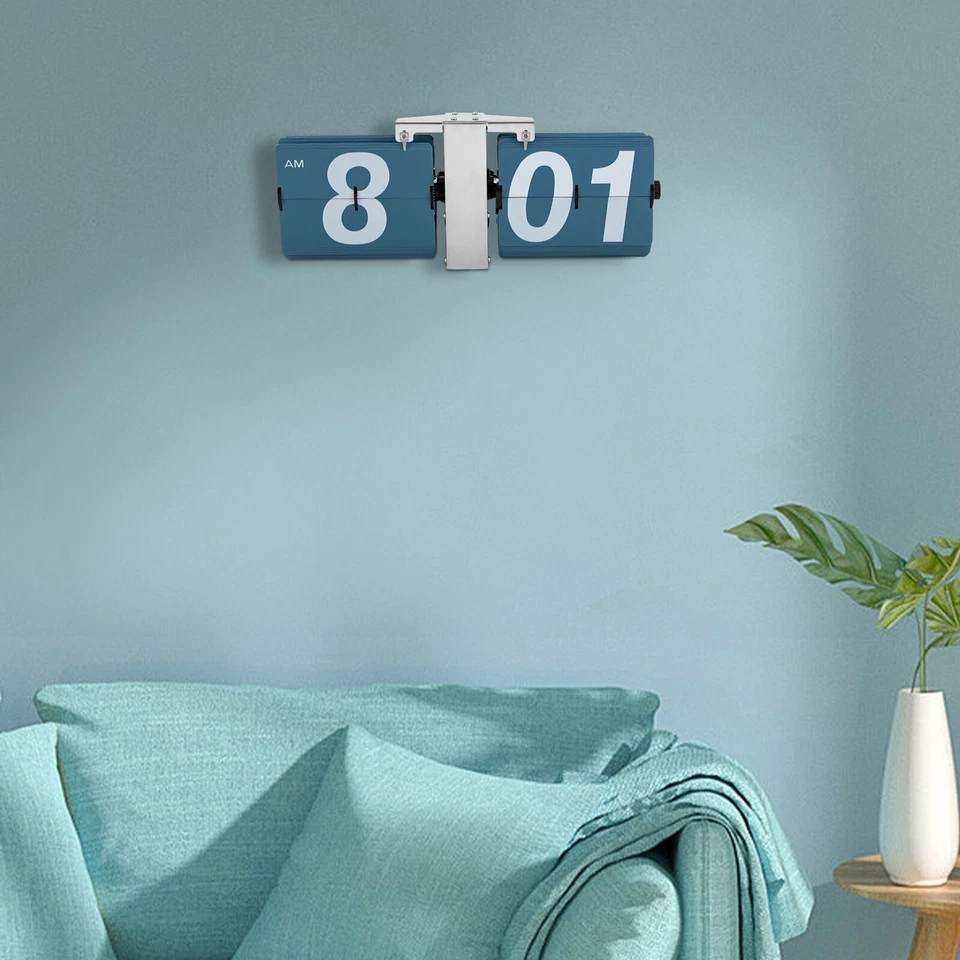 Retro Flip Desk Clock Classic Mechanical Digital Display Battery Powered 12 Hour - Image 2 of 4