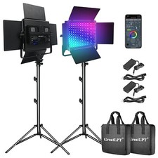 2Pcs 50W Professional Photography Lighting Kit with Stand, Support APP Contro...