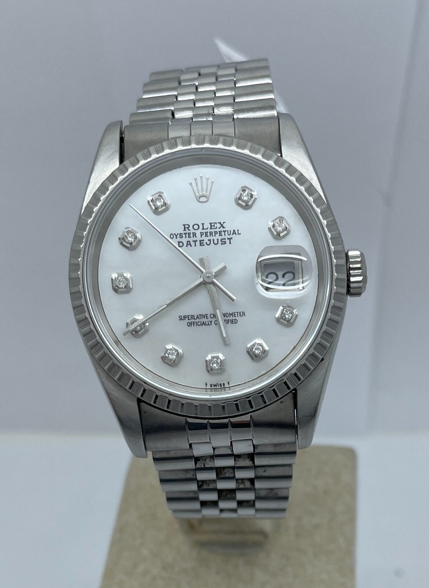 ファイナルエクスプロージョン ロレックス デイトジャスト 16220 ブルーダイアモンドダスト