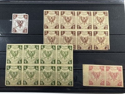alte BRIEFMARKEN SAMMLUNG 2 + 2 1/2 + 4 SCHILLING POSTMARKE LÜBECK um ...
