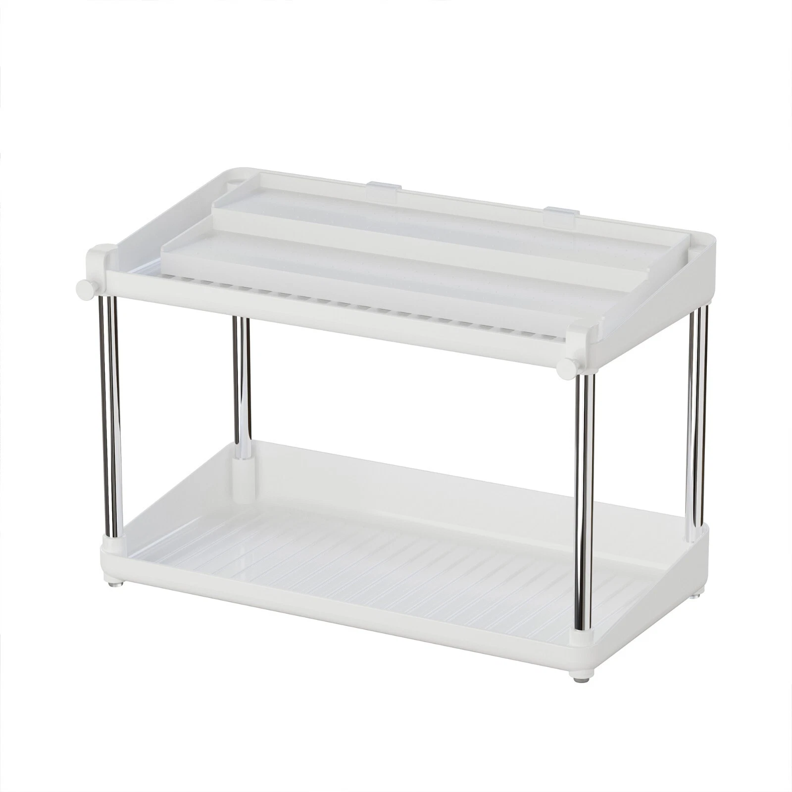 2 Tier Shelf Spice Rack Organizer with adjustable tray, Spice Rack White
Opens in a new window or ta