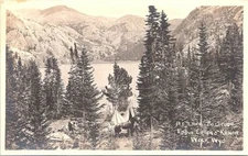 RPPC Wolf Wyoming Lakeside Camping Scene on Eaton's Ranch 1920s