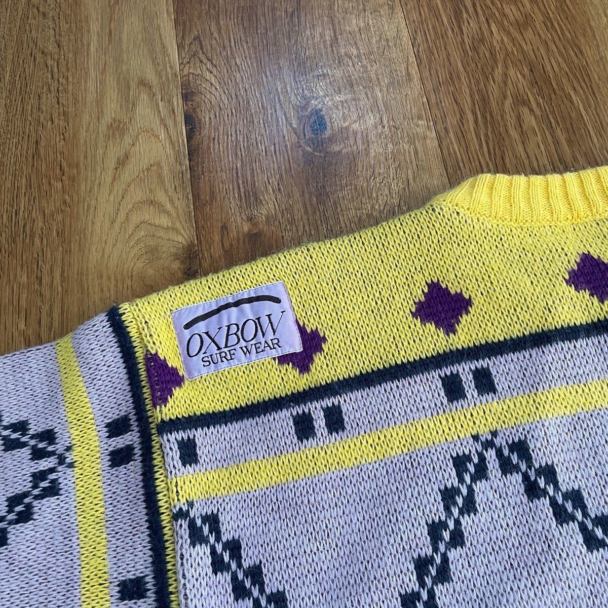 Vintage 90s OXBOW POHONO Surf Ski Wool Knitted Knit Jumper Sweater 