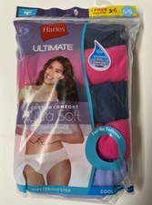 Hanes Women's Panties Ultrasoft Cotton HIPSTERS Size 5 Retail 24.00 Pkg/6 Bonus