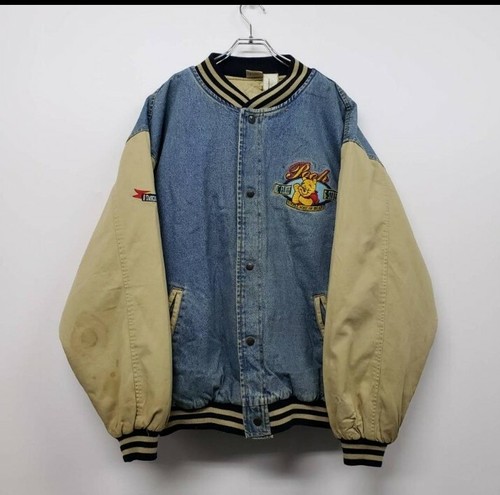 pooh varsity denim jacket large 