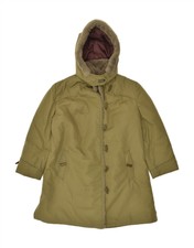Elegance Womens Hooded Overcoat Uk 16 Large Khaki Aw01