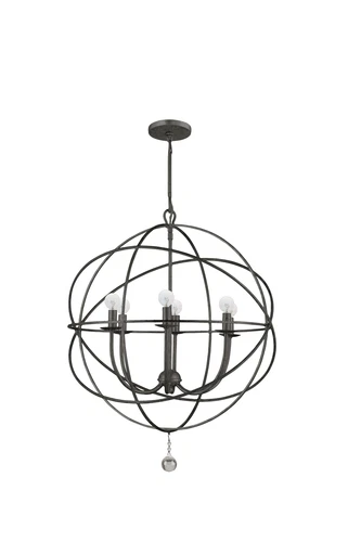 Crystorama Solaris 6 Light Bronze Sphere Chandelier - Ceiling Light Fixture -... - Picture 1 of 5