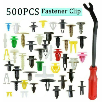 500Pcs Auto Car Mixed Fastener Clip Bumper Fender Trim Plastic Rivet Door Panel