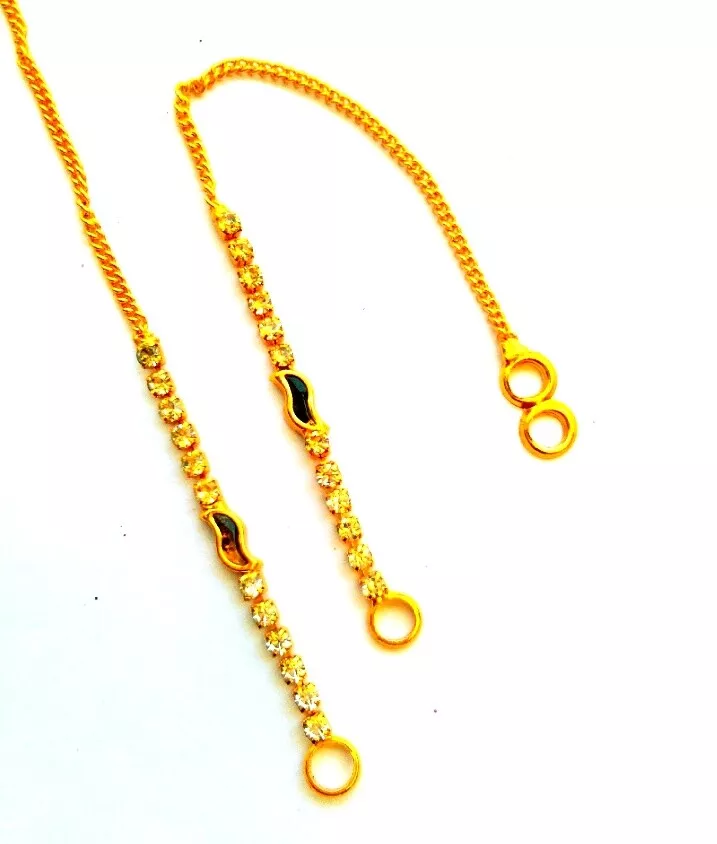 22K Gold Plated Indian Traditional Ear Chain Supported Heavy Earrings Jhumka