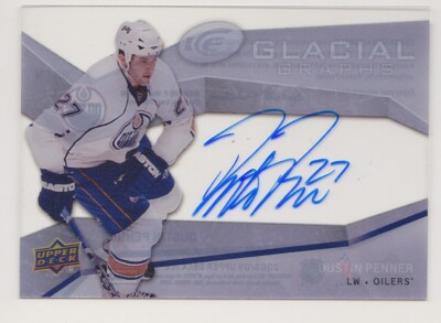 08-09 UD Ice Dustin Penner Auto Glacial Graphs Edmonton Oilers Autograph 2008