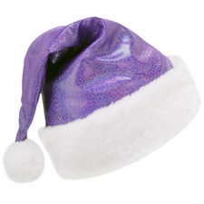 Sparkly Purple Santa Hat - Fun Child Kid Teen Adult Xmas Christmas Costume Party