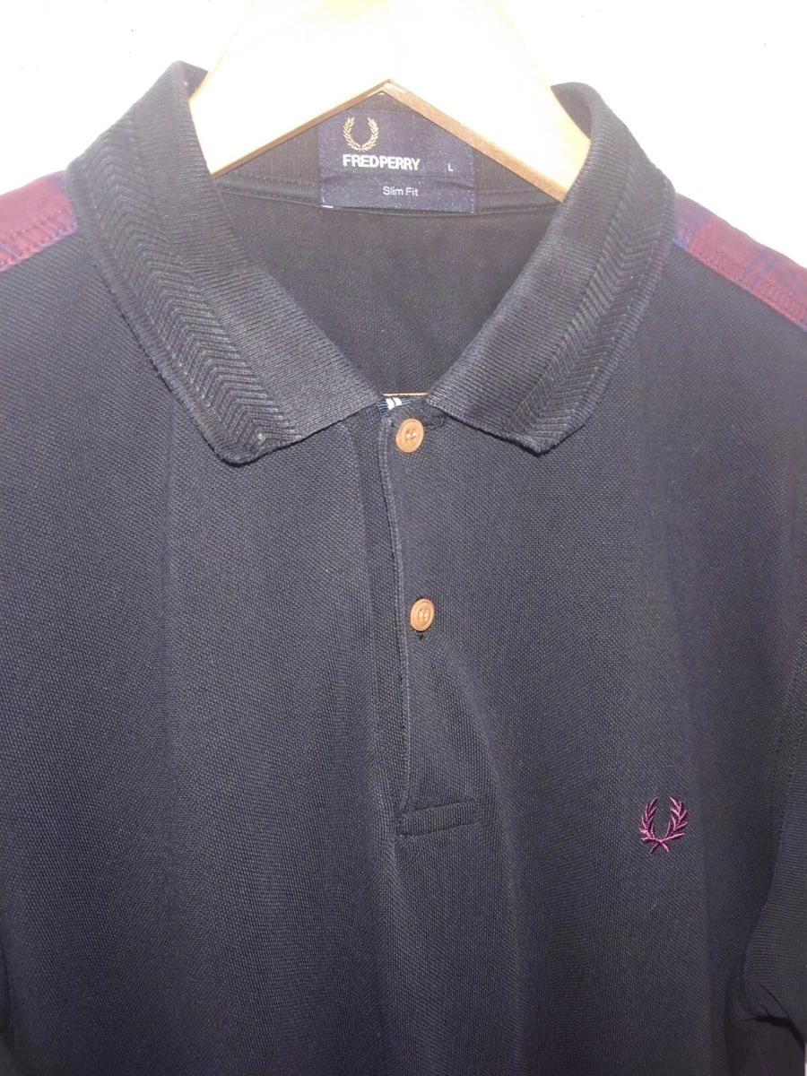 Fred Perry Polo Large Black Tartan eBay