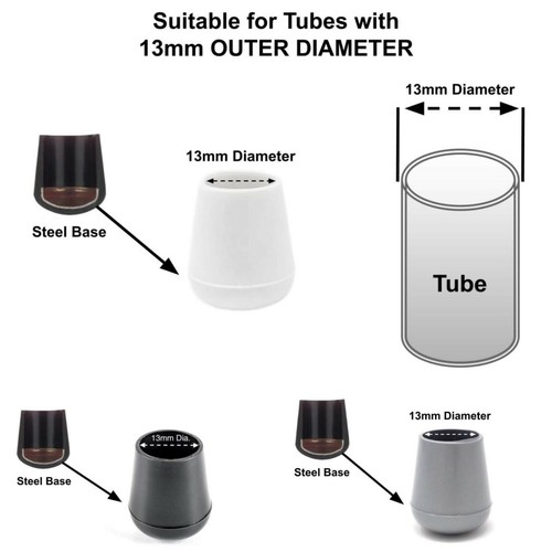 Rubber Ferrules End Caps - School Chair Feet - Protects Floors - Made in Germany - Picture 25 of 101