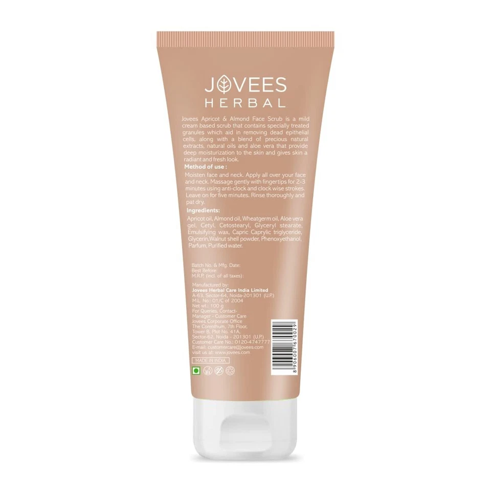 Jovees Apricot And Almond Face Scrub For Fresh Skin 100g - Image 2 of 4