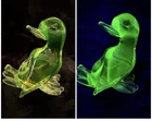 Murano V. Nason Uranium Glass Duck Mid Century MCM Sculpture GLOWS BRIGHT