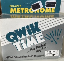 Qwik Time QT-3 Quartz Metronome Black Portable A440 Tuner- new-