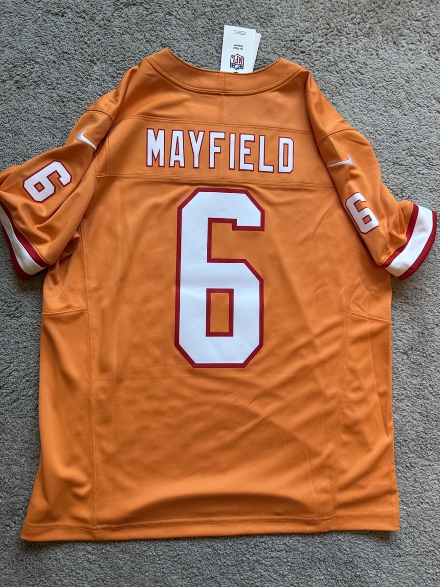 Tampa Bay Buccaneers Baker Mayfield #6 Nike Orange Throwback NFL