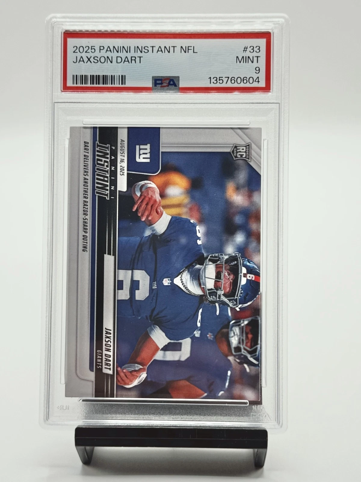 Deal for 2025 Panini Instant NFL Jaxson Dart #33 PSA9