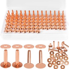 77set/pack Concise 2-size Copper Rivets Burrs For Home DIY Leather Working