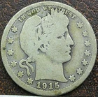 US 1915-S Barber Quarter  **