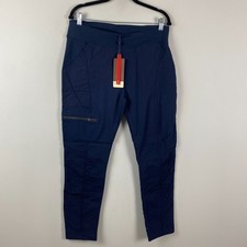 XCVI Wearables Malanda Pull On Pants Size Large Navy Blue Pockets Mid Rise
