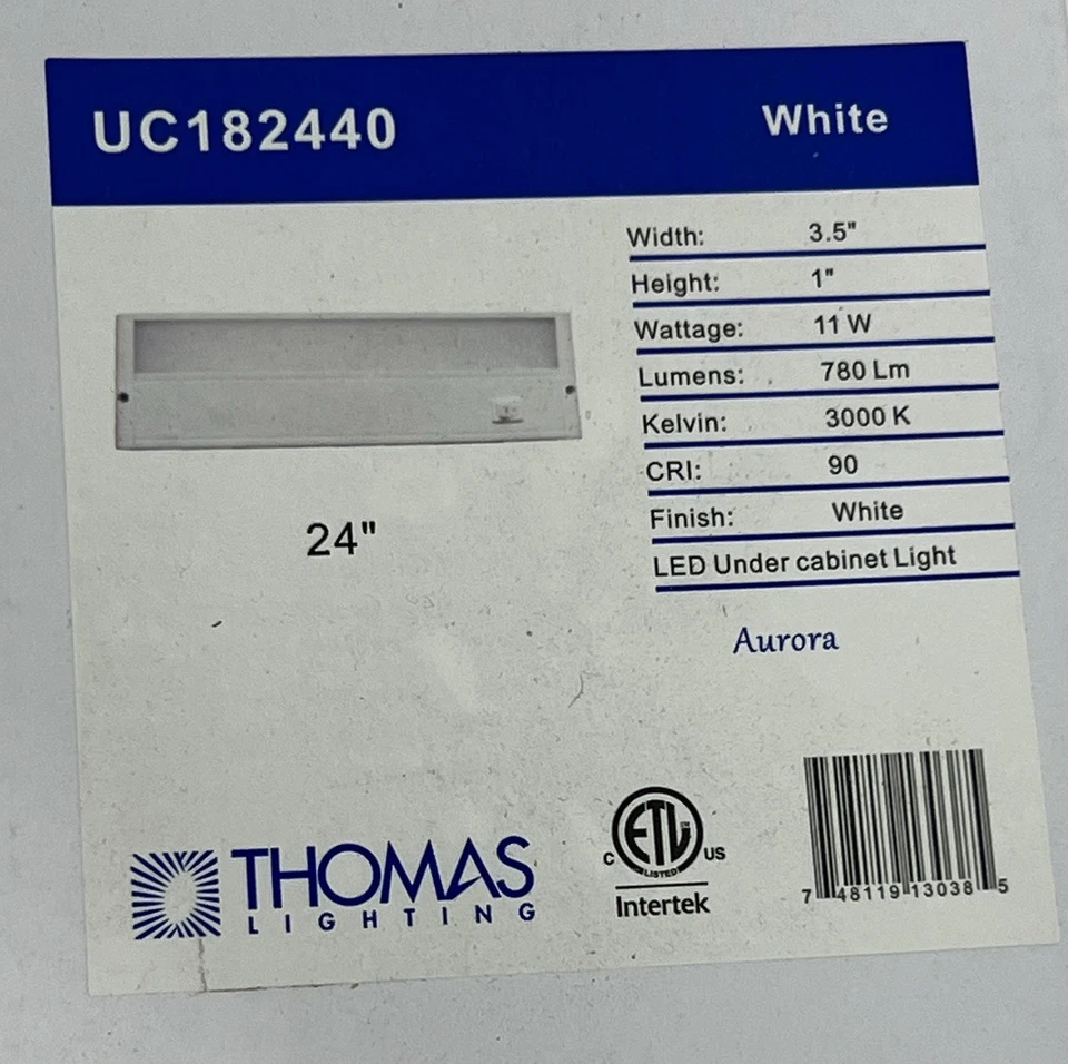NUEVO Thomas Lighting Aurora 24 pulgadas debajo del gabinete blanco UC182440 COMPRA MÁS Y AHORRA Foto 2 de 4