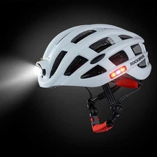 ROCKBROS Bicycle Ultralight Helmet with Light USB Rechargeable Size57-62cm White